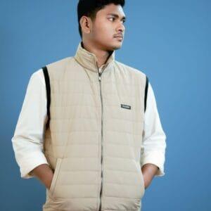 Men’s winter body warmer jacket – Cream Beige